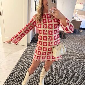 Chelsea & Violet crochet knit granny square - Long Sleeve Dress NWT SMALL